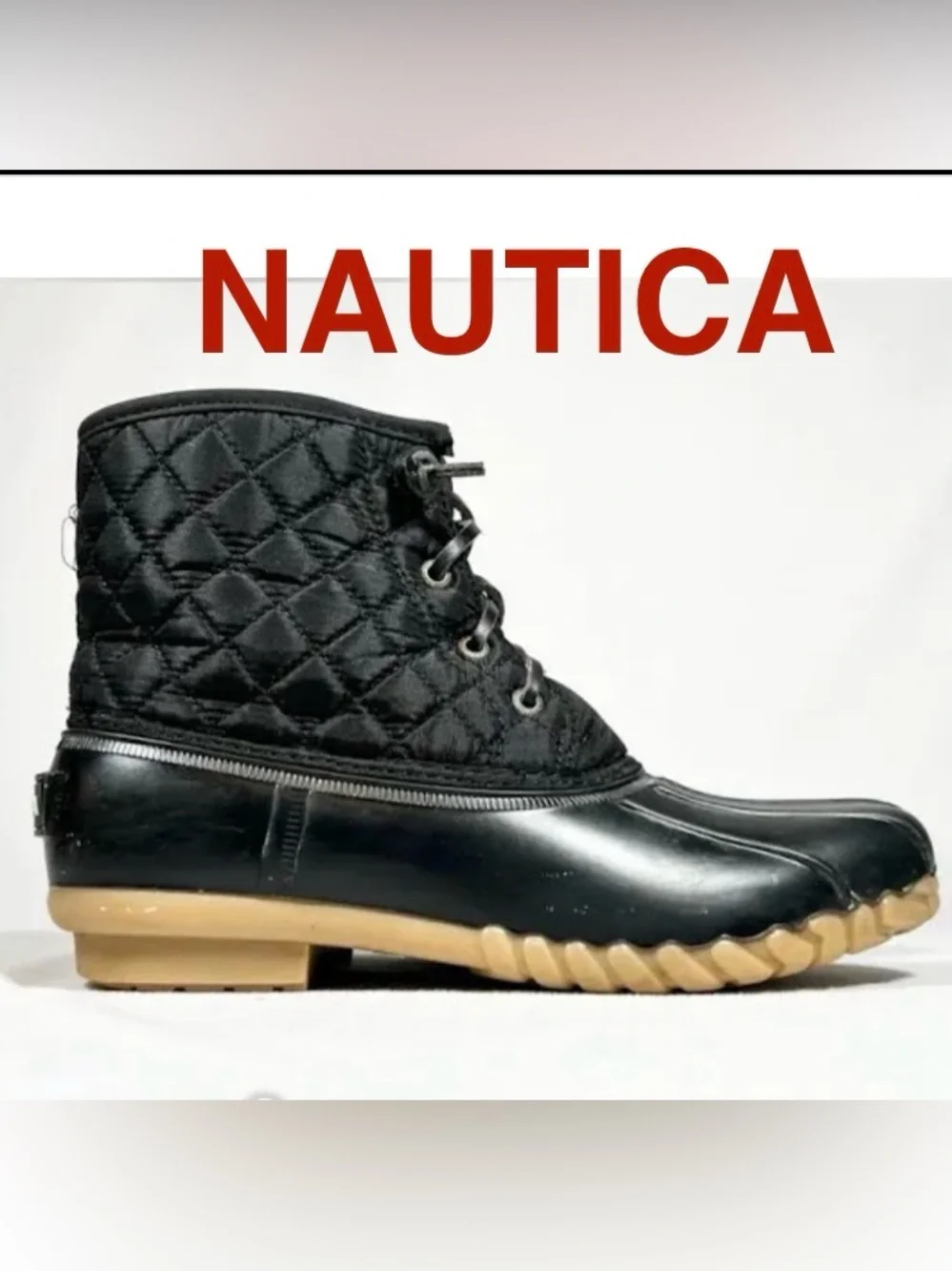 Nautica | “Dorsay” Black Quilted Duck Boots - Women’s 7